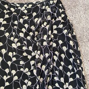 LAFAYETTE 148 NEW YORK Black Lined Silk Ruffle Career Work Classic Skirt Size 4